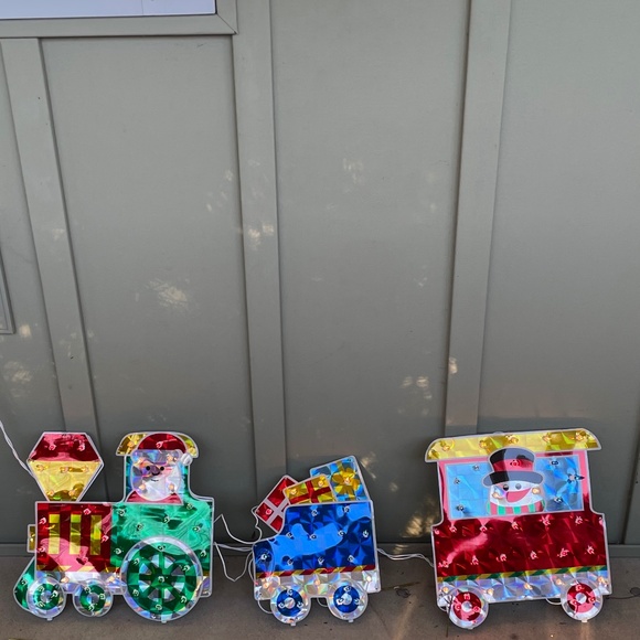 Holiday Vintage Holographic Lighted Christmas Train Indoor Outdoor